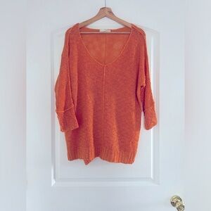 Hyped Unicorn Orange Open Knit Sweater